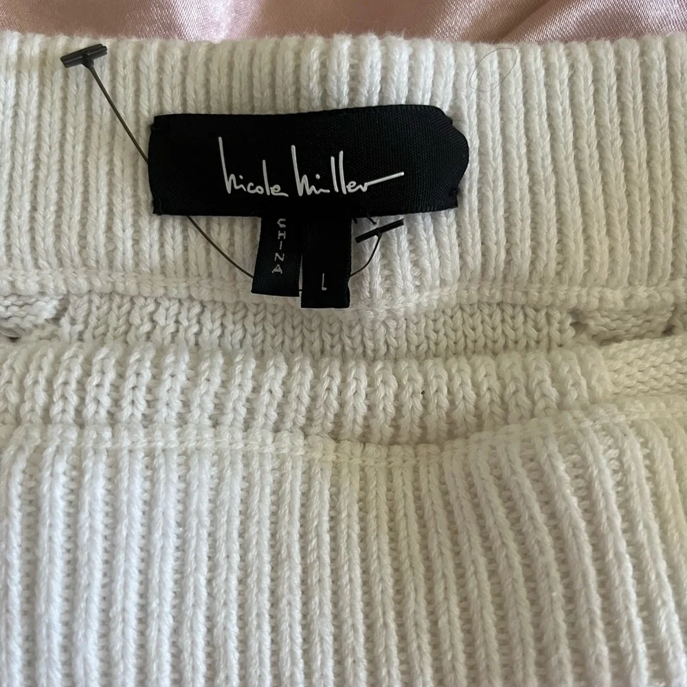 Nicole Miller Cream Cable Knit Ruffle Skirt - Picture 3 of 3